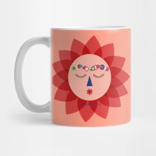 Cute funny  colorful sun Frida kahlo portrait mexican painter Mug